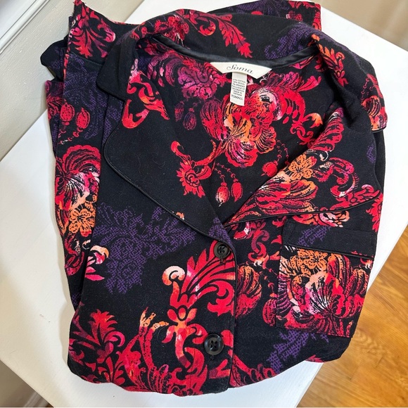 Soma Black Elegant Scroll Cool Nights Soft Surroundings Pajama Set XS/SM - Picture 5 of 7